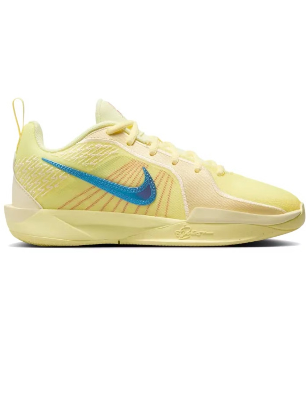 Nike Sabrina 2 GS Size 4.5 Y - citron tint/ Royal Pulse